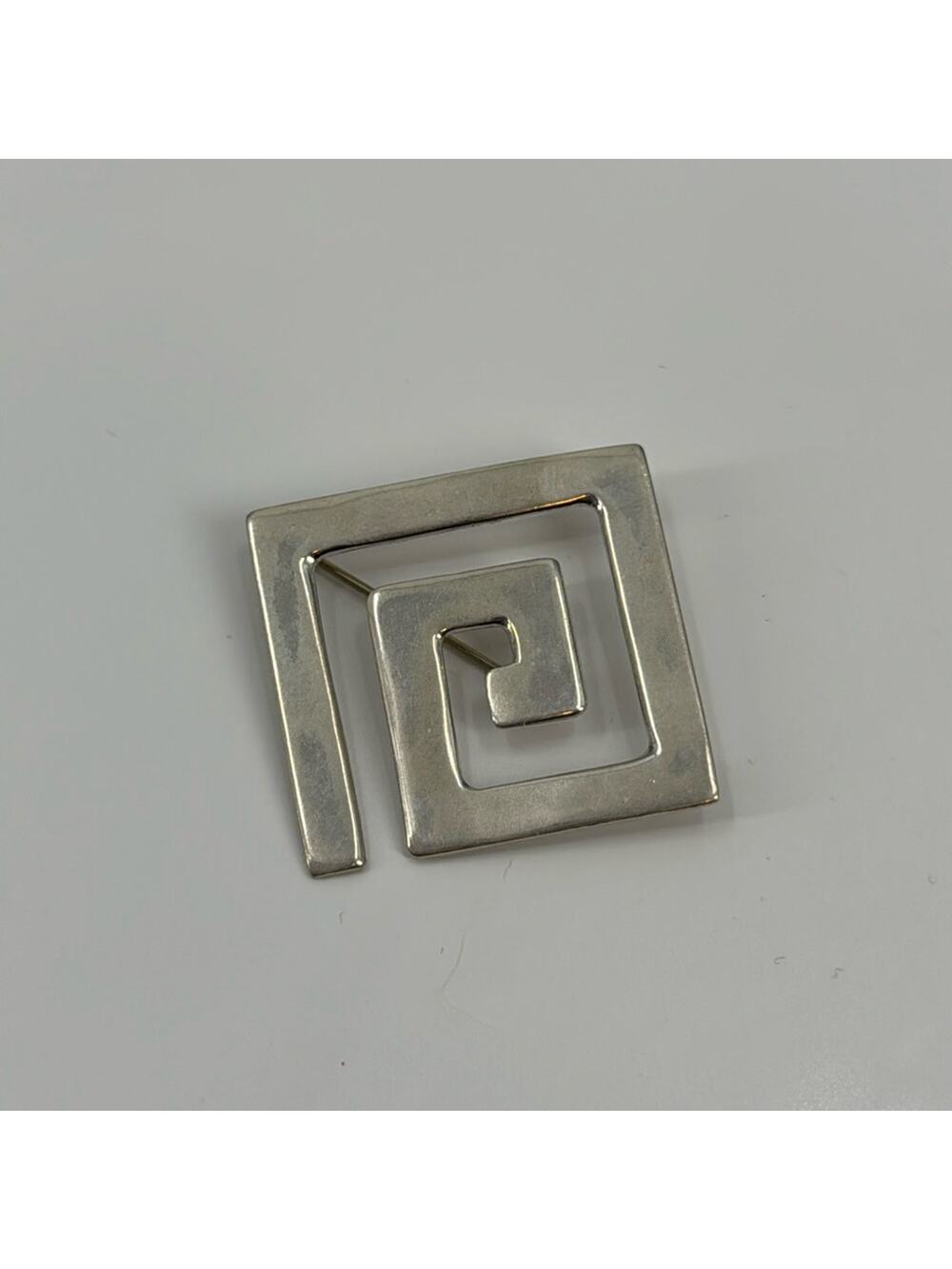 Sterling silver spiral swirl estate brooch